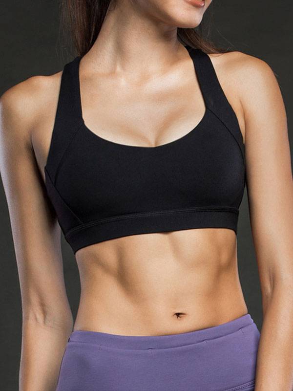 Yoga round up activewear bra fitness vest sporting cut and sewn breathable mesh nylon lycra fabric underwear bra