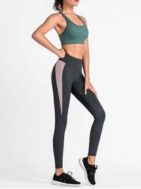 Ladies' Cut and Sewn Yoga Tights High Waist Hip Panty Best Elastic Fitness Sporting Quick Dry Wicking Contrast Color Exercise legging Pants