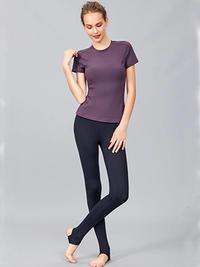 Ladies' short sleeve gym t-shirt cut and sewn breathable mesh yoga running fitness dry wick sports women's shirt